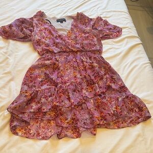 Laundry By Shelli Segal Purple Floral Dress